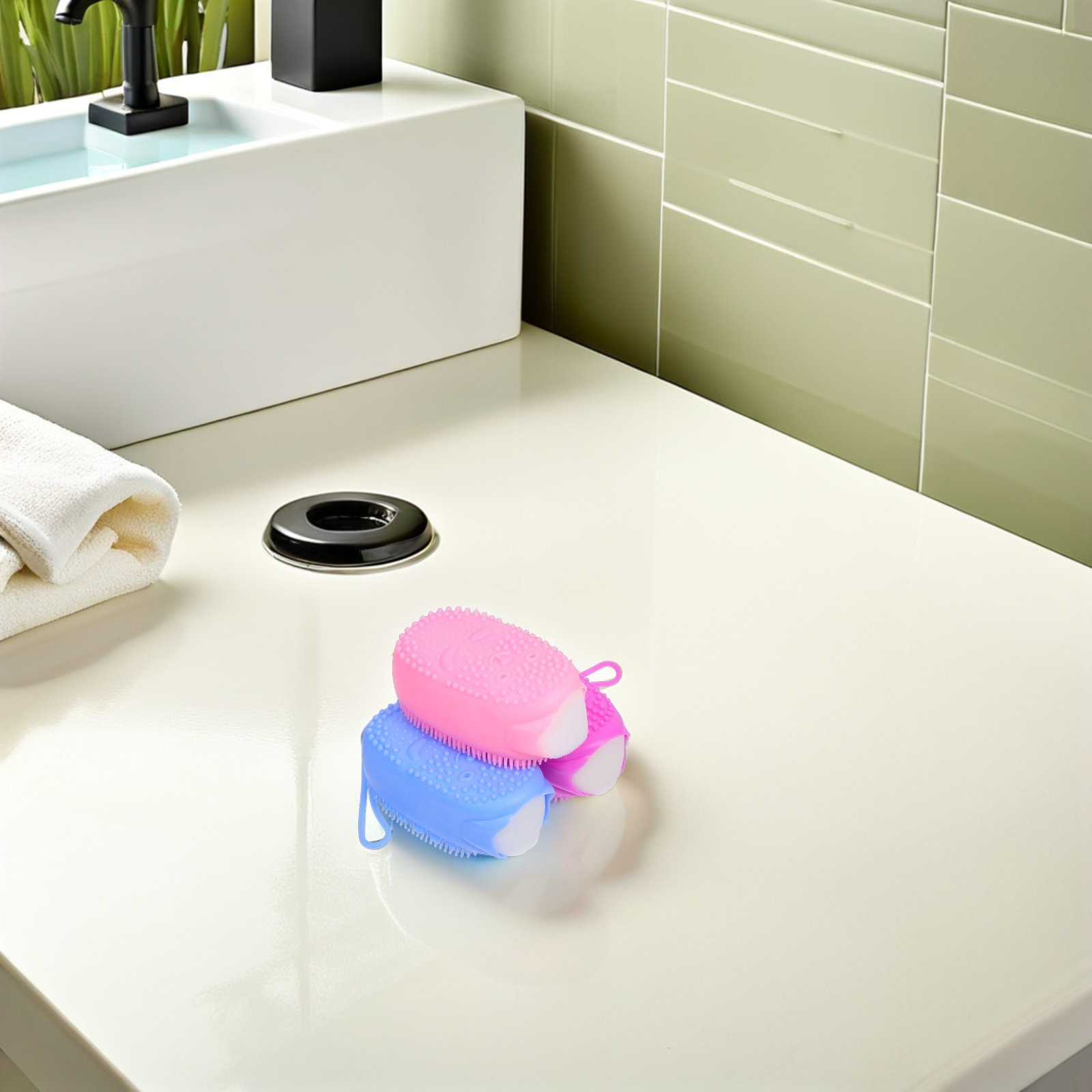 3 Pcs Exfoliating Sponge Body  - Body Brush 评论和价格